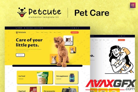 ThemeForest - Pet Cute v1.0.0 - Pet Care Veterinary Elementor Template Kit - 36226309