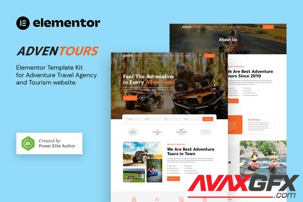 ThemeForest - Adventours v1.0.0 - Adventure Travel Agency & Tourism Elementor Template Kit - 36399338