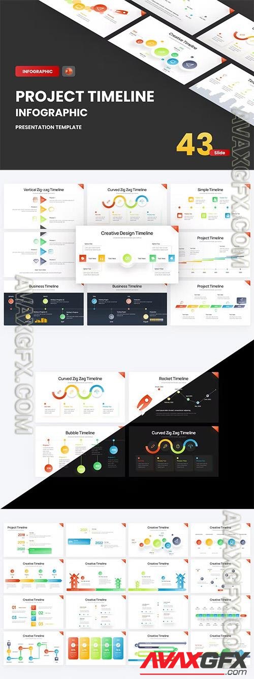 Project Timeline Gradient PowerPoint Template