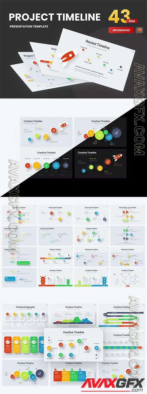 Project Timeline Neumorph PowerPoint Template