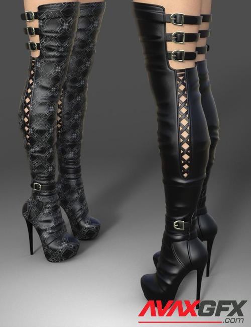 Amelia High Boots for Genesis 3 Female(s)