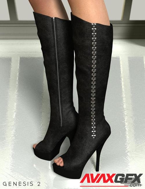 Peep Toe Boots for Genesis 2 Female(s)