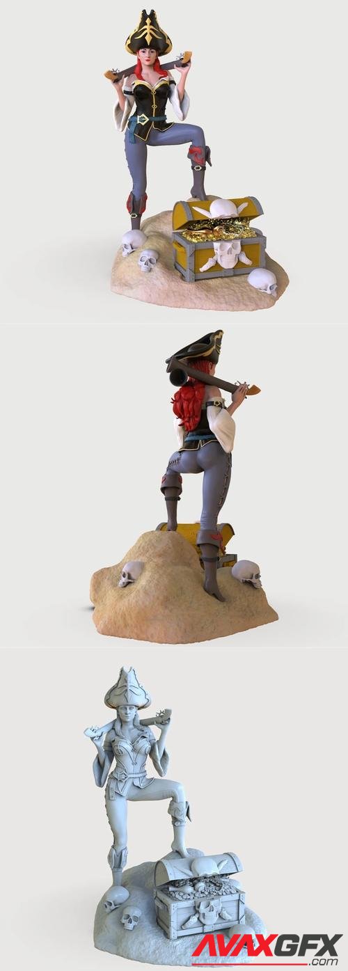 ﻿Pirate girl Miss Fortune – 3D Printable STL