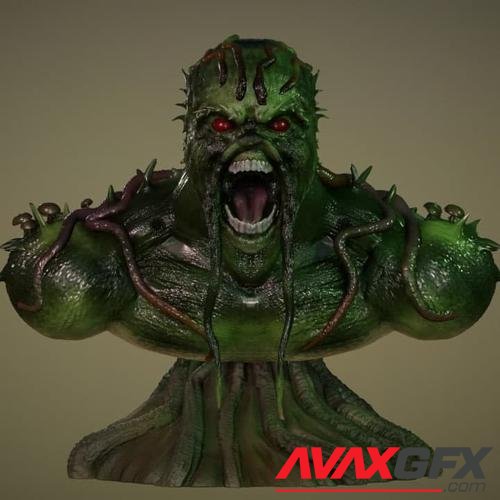 ﻿Swamp Thing Bust – 3D Printable STL