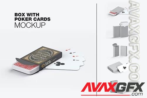 Box with Poker Cards Mockup