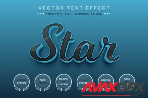 Black Star - Editable Text Effect - 7025138