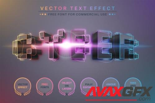 Pixel Lightning Editable Text Effect - 7027037