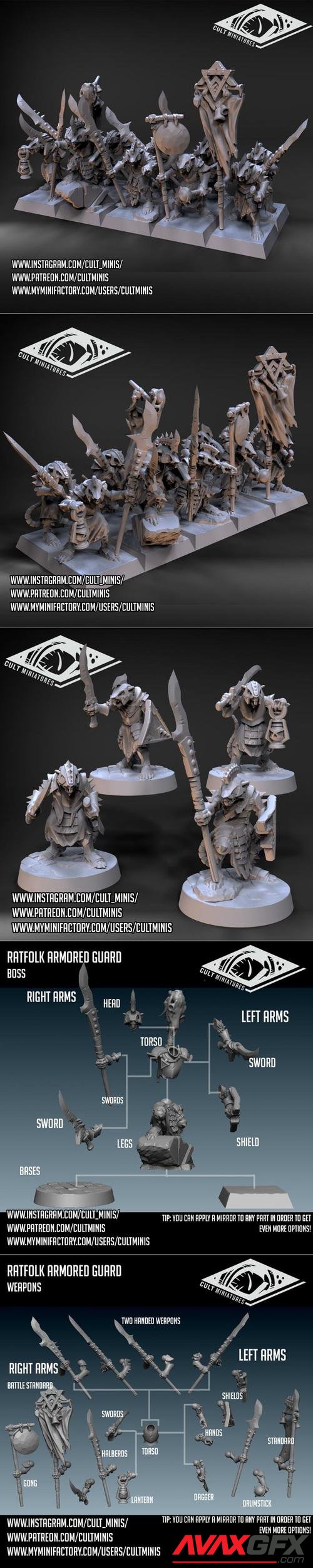 ﻿Ratfolk Armored Guard and Armored Boss – 3D Printable STL