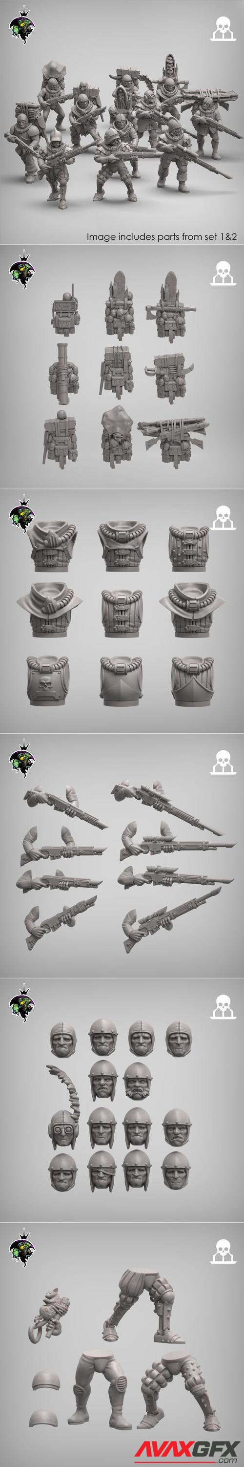 ﻿Reptilian Overlords Mercenaries and Militia Sci-Fi Expansion – 3D Printable STL