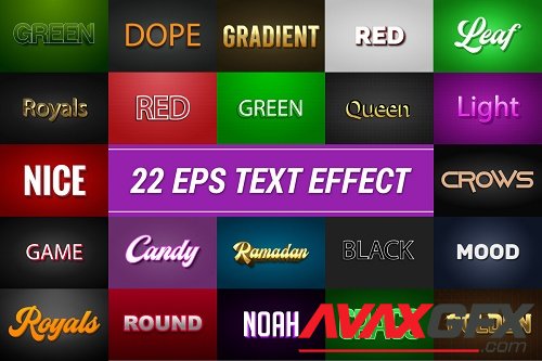 3D Editable Vector Text Effect Bundle - 22 Premium Graphics