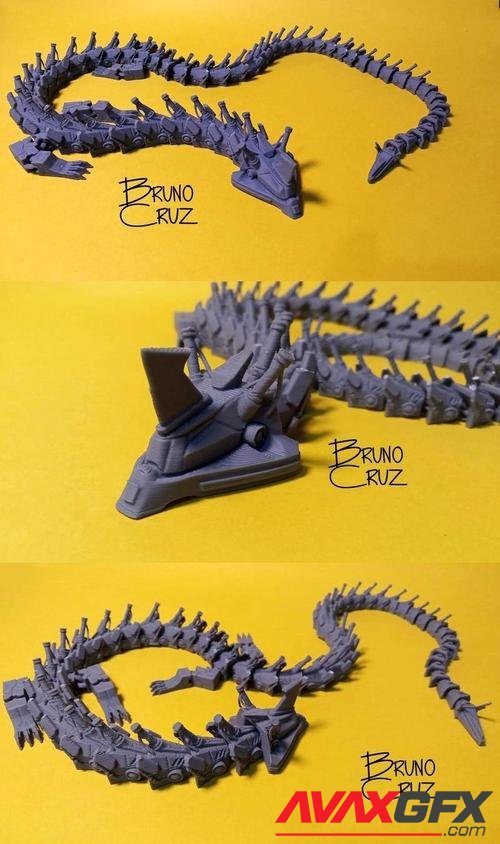 ﻿Dragon Mech Print-in-place – 3D Printable STL