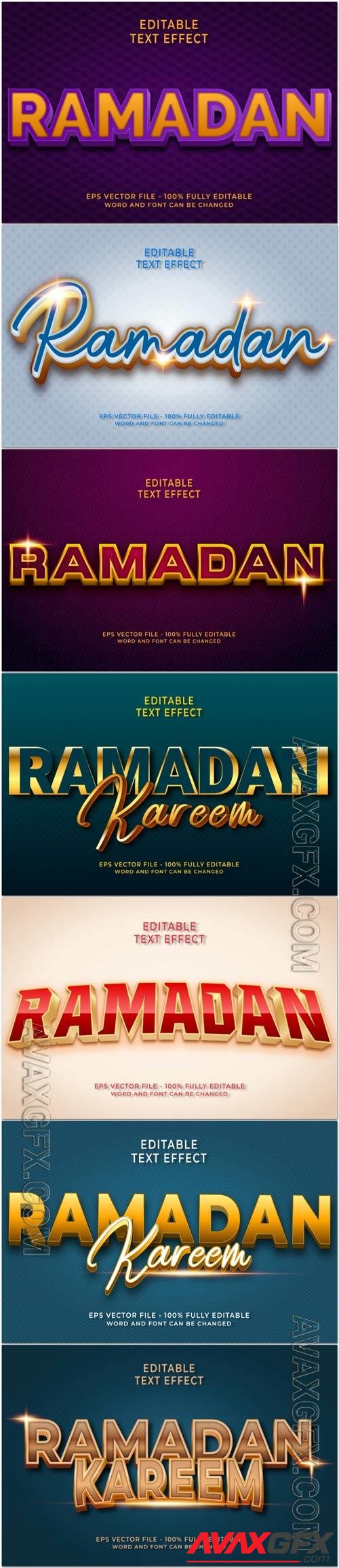 Ramadan kareem gold editable text effect