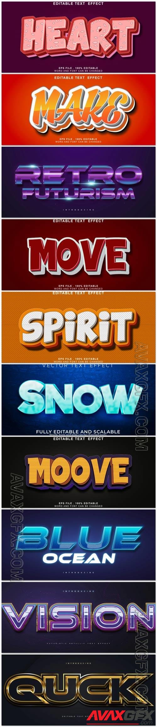 3d editable text style effect vector vol 1023