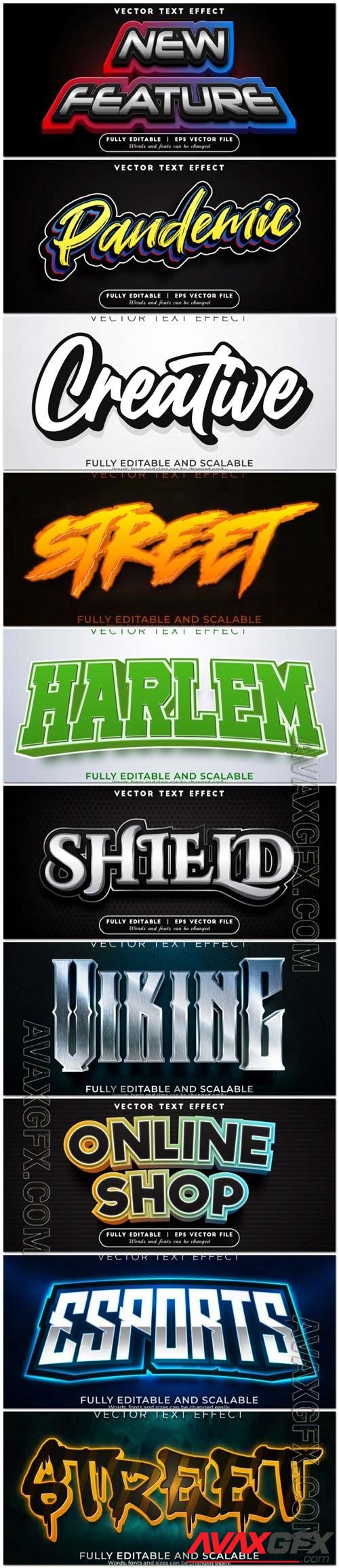 3d editable text style effect vector vol 1019