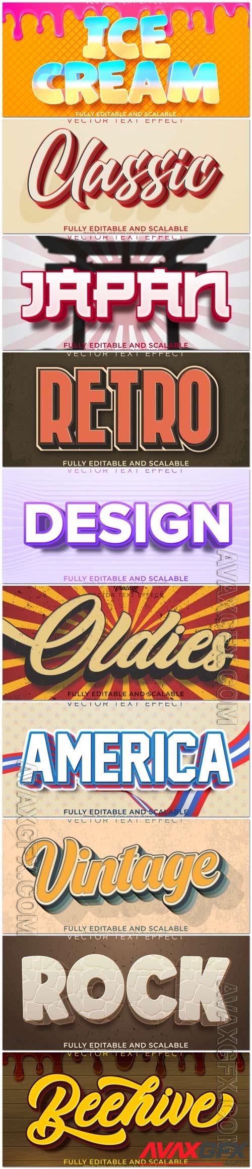 3d editable text style effect vector vol 1020