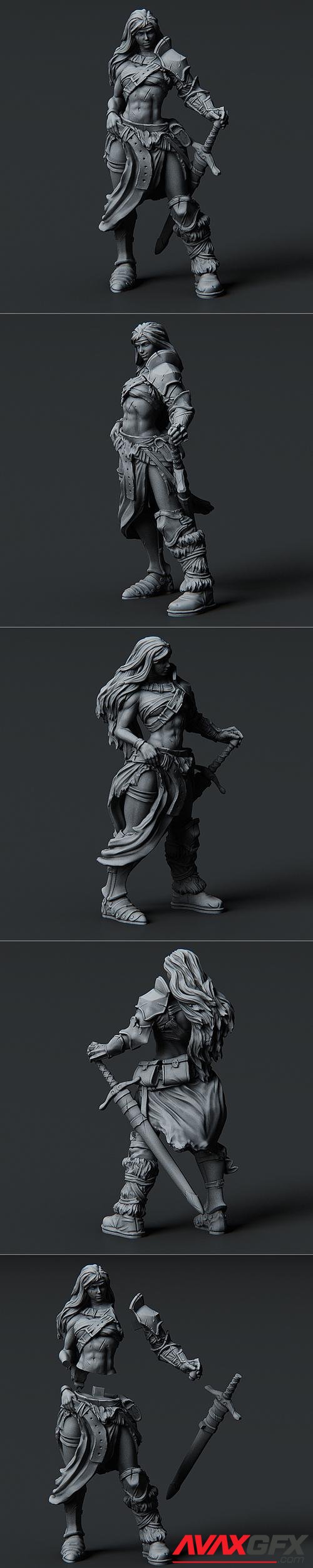 ﻿Female Barbarian – 3D Printable STL