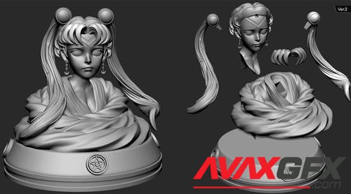 ﻿Sailor Moon Bust – 3D Printable STL