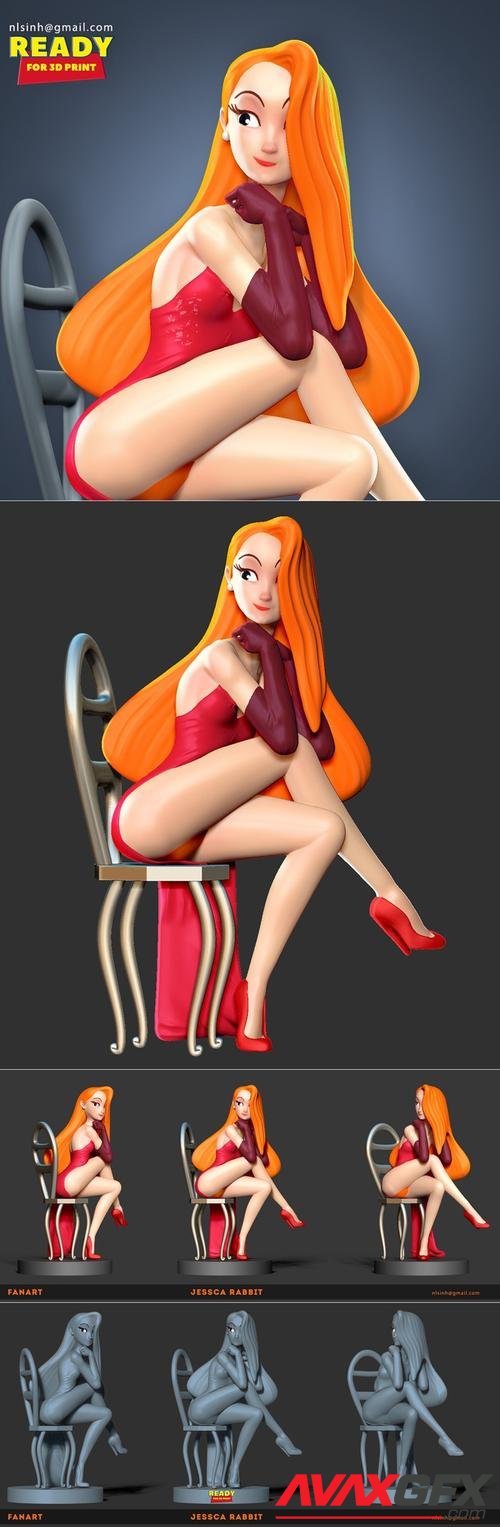 ﻿Jessica Rabbit Fanart – 3D Printable STL