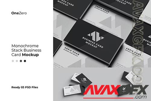 Monochrome Stack Business Card Mockup