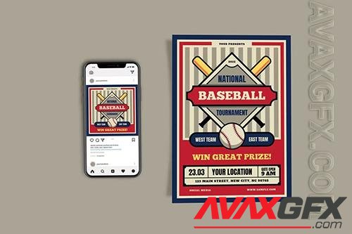 National Baseball Tournament Template Set