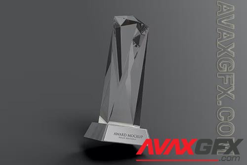 Floating Glass Trophy Mockup