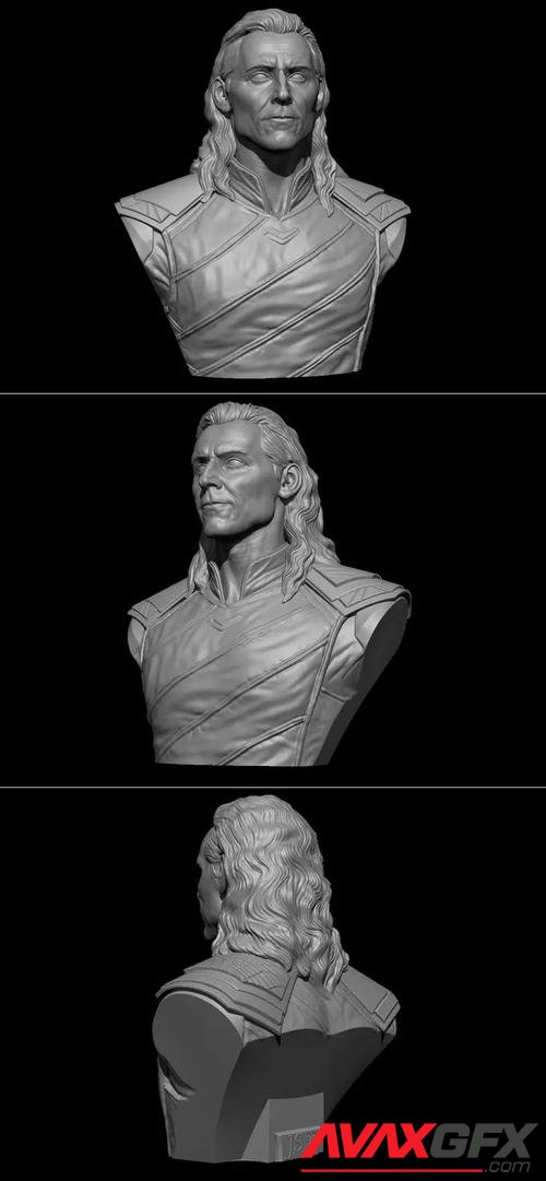 ﻿Loki Bust – 3D Printable STL