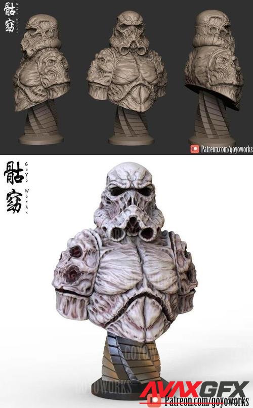 ﻿UNDEAD BUST Necromorph Soldier – 3D Printable STL