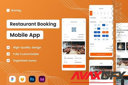Restaurant Booking Mobile App - UI Design