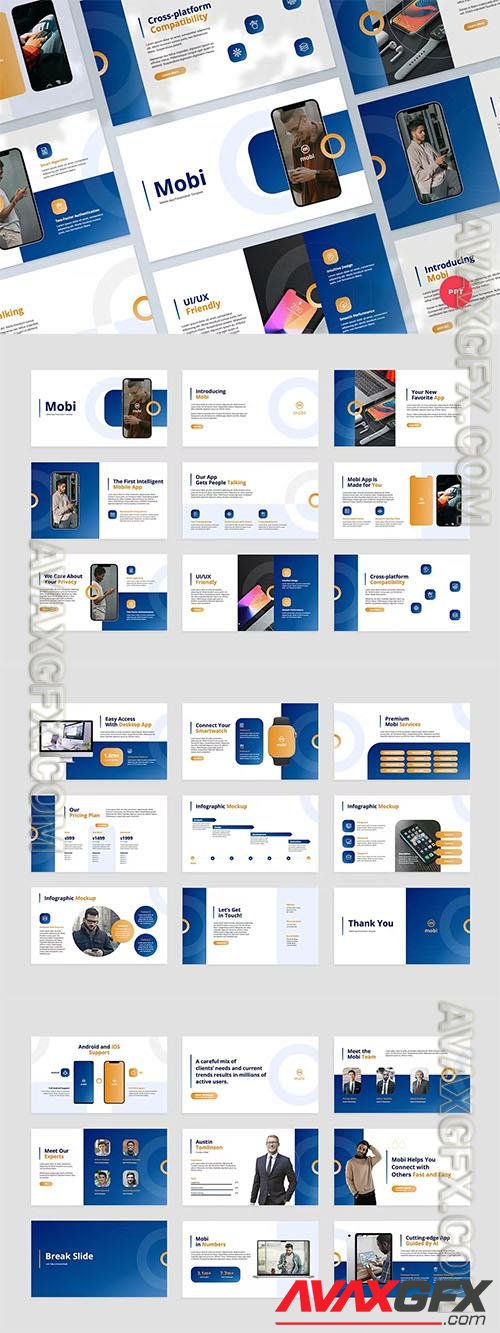 Mobile App Powerpoint, Keynote and Google Slides Template
