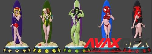 ﻿Surfer Girls – 3D Printable STL