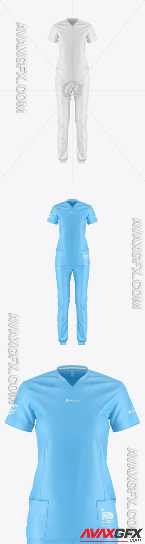 Women's Medical Uniform Mockup - Front View 92777