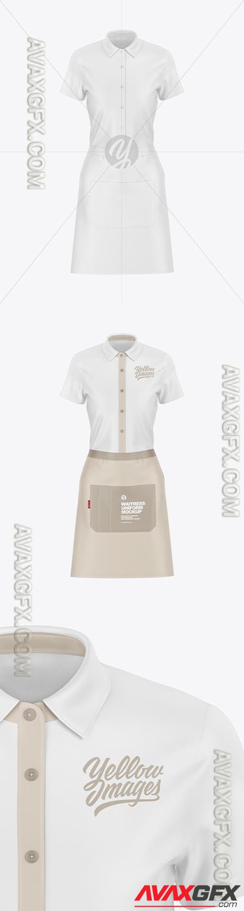 Waitress Short Sleeve Uniform Mockup 95931