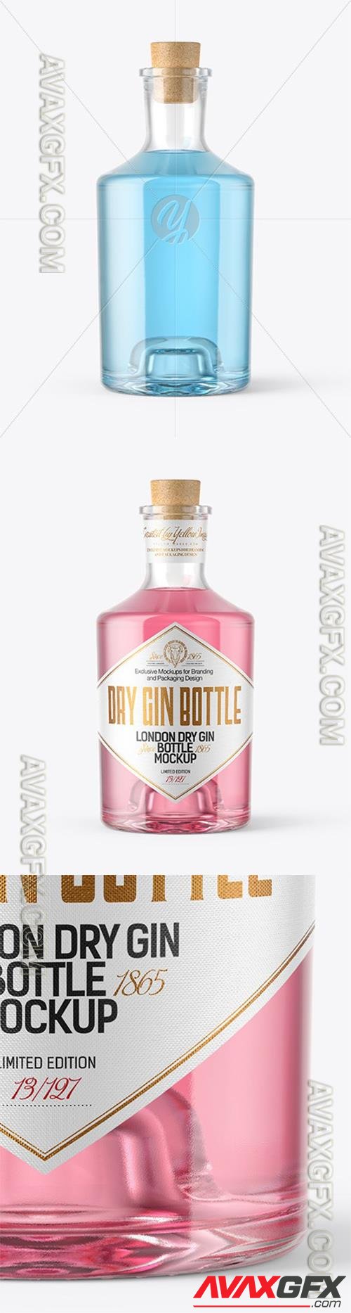 Gin Bottle with Cork Mockup 47557 TIF