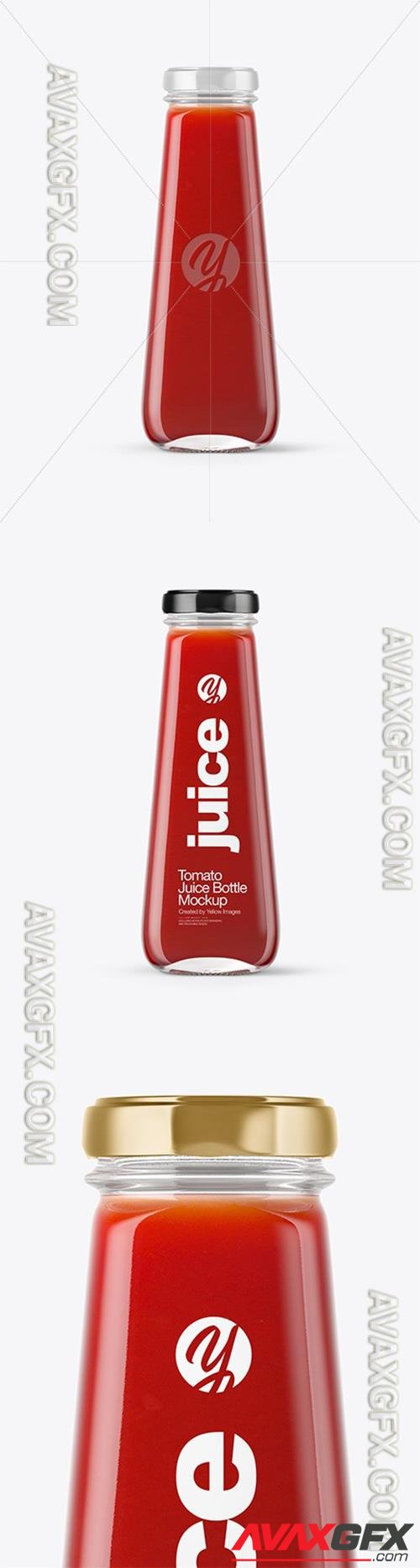 Clear Glass Bottle with Tomato Juice Mockup 46907 TIF