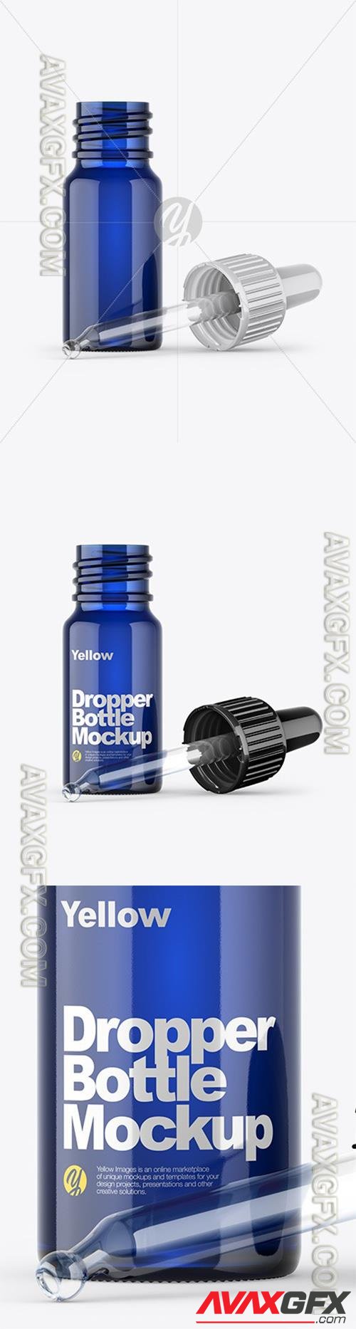 Opened Blue Dropper Bottle Mockup 48025 TIF