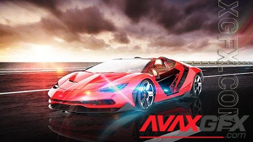 Psd Super Cool Sports Car Background