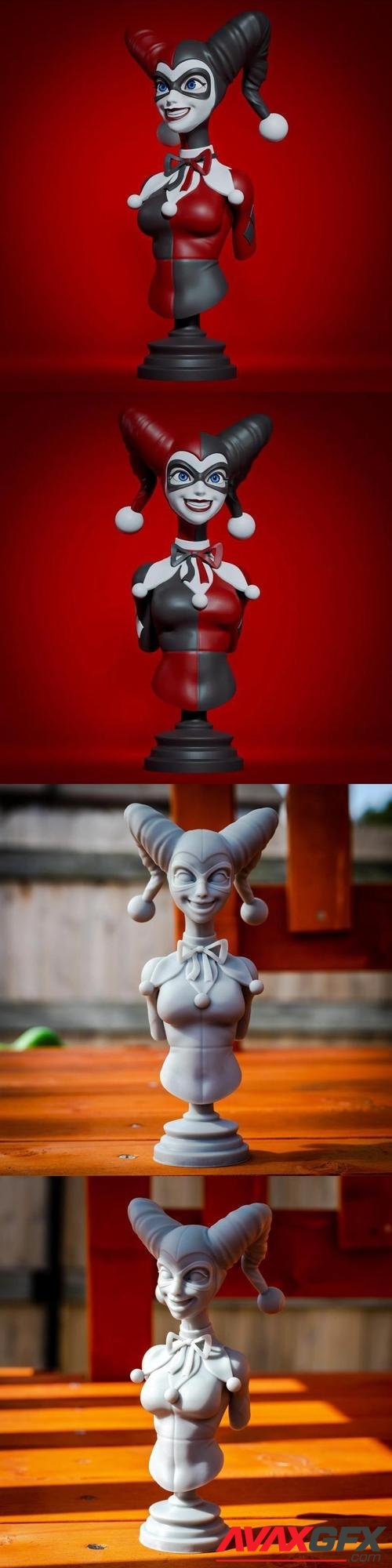 Harley Quinn Bust – 3D Printable STL