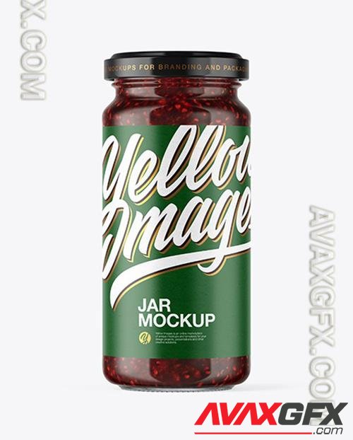 Clear Glass Raspberry Jam Jar Mockup 50319 TIF