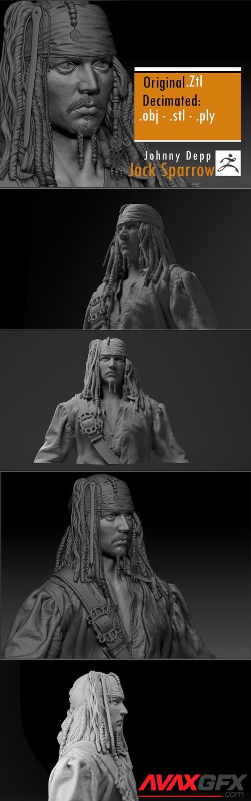 Jack Sparrow Bust – 3D Printable STL