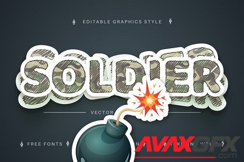 Soldier Sticker Editable Text Effect - 7056963