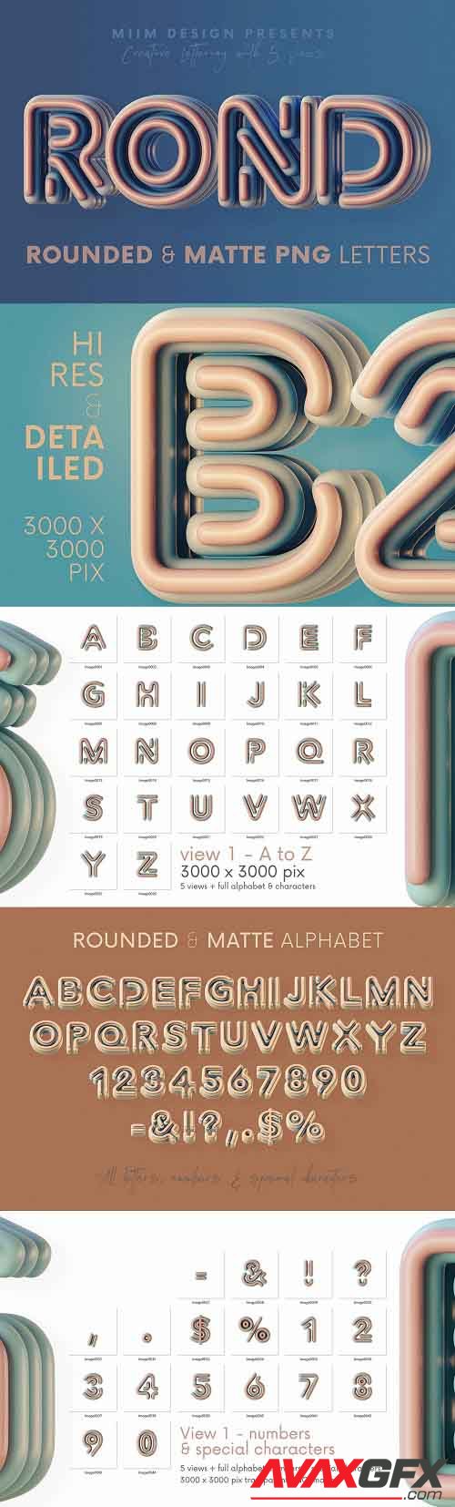 Rounded & Matte - 3D Lettering - 7053146
