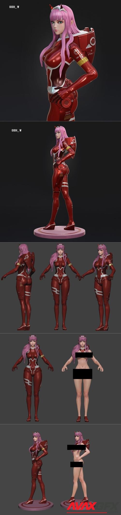 Zero Two From Darling In the FranXx – 3D Printable STL