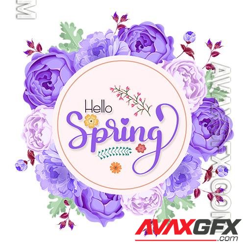 Beautiful Spring Text With Flowers