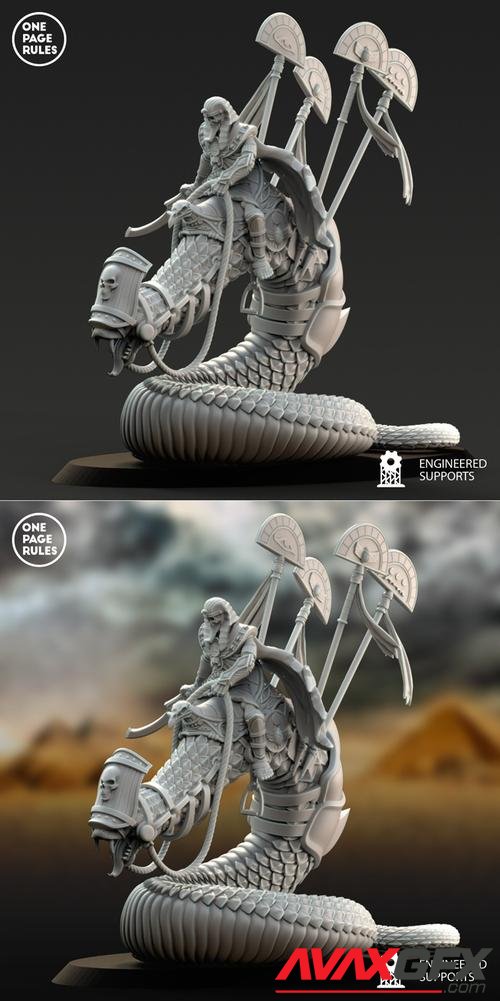 Mummy King on Royal Snake – 3D Printable STL