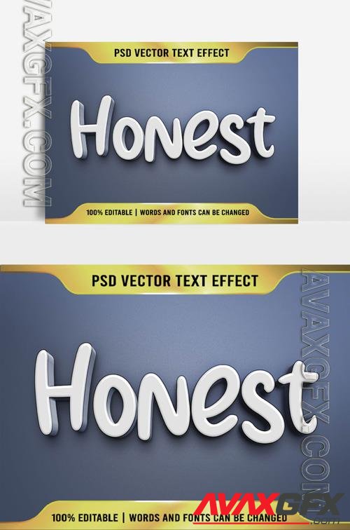 Text 3D very beautiful Honest