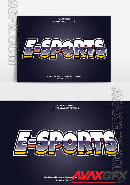 Esports Text Effect Vector Illustration