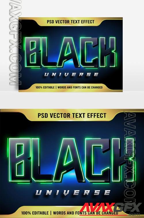 Beautiful black text effect 3D Effect