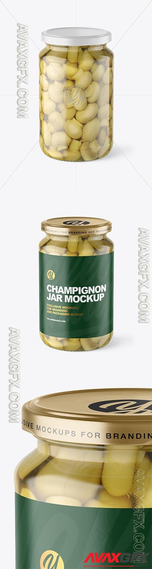 Clear Glass Jar with Champignons Mockup 97185 TIF