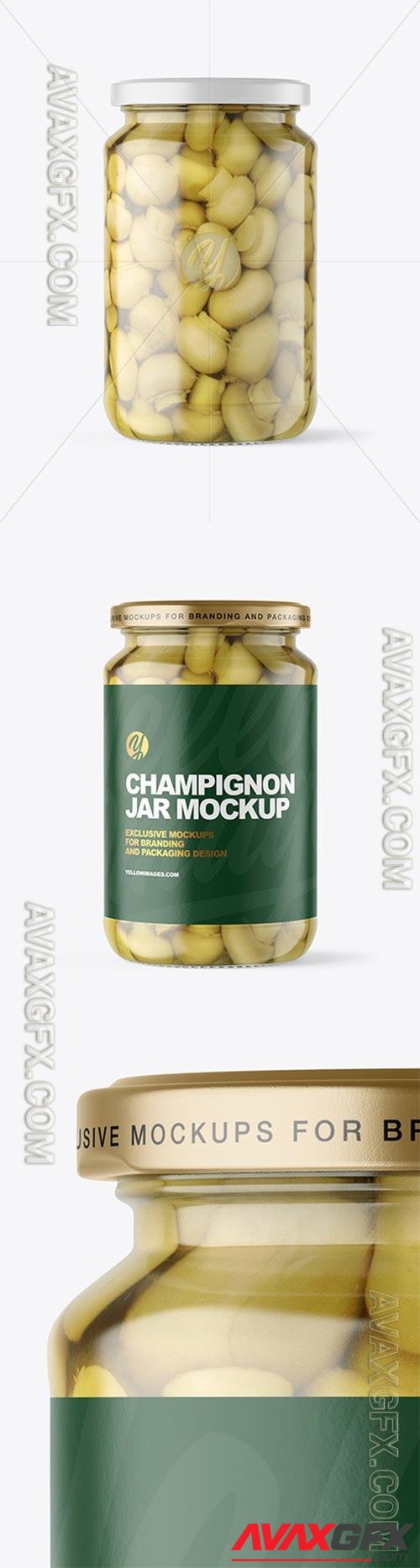 Clear Glass Jar with Champignons Mockup 97186 TIF