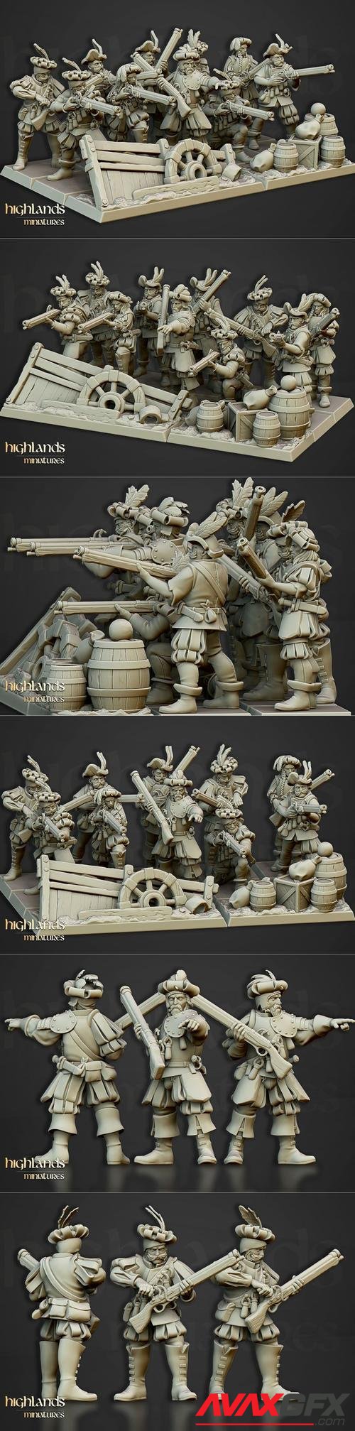 Highlands Miniatures - The Arquebusiers Unit – 3D Printable STL